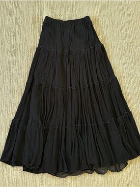 Princess Polly Black Tiered Maxi Skirt